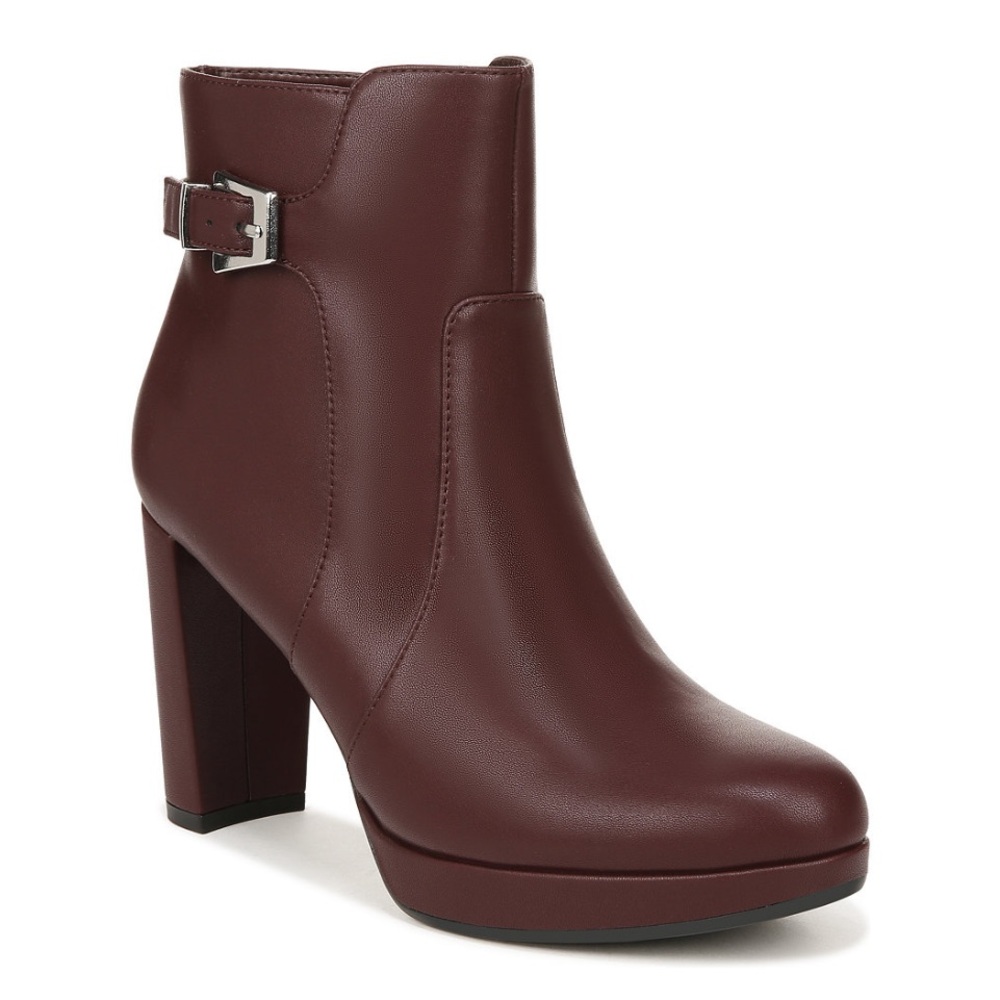 Naturalizer • Braxton Platform Booties • Faux Leather • Cabernet Sauvignon